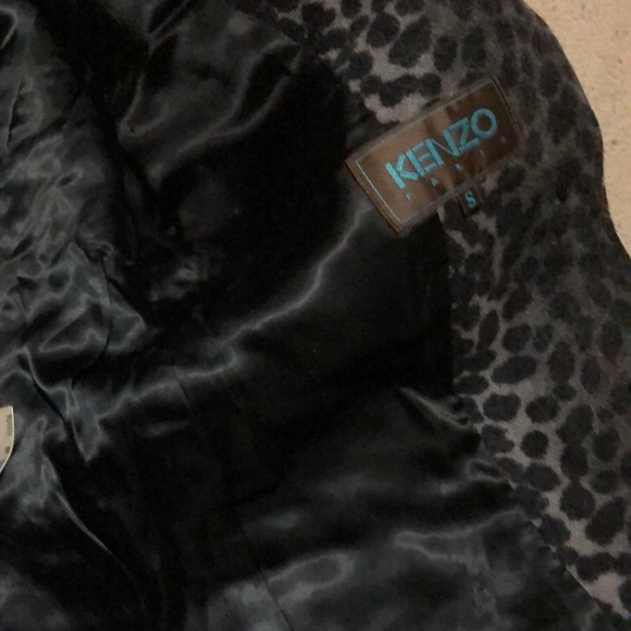 KENZO PARIS GRAY BROWN ANIMAL PTINT BLAZER - SIZE SMALL - Picture 11 of 11